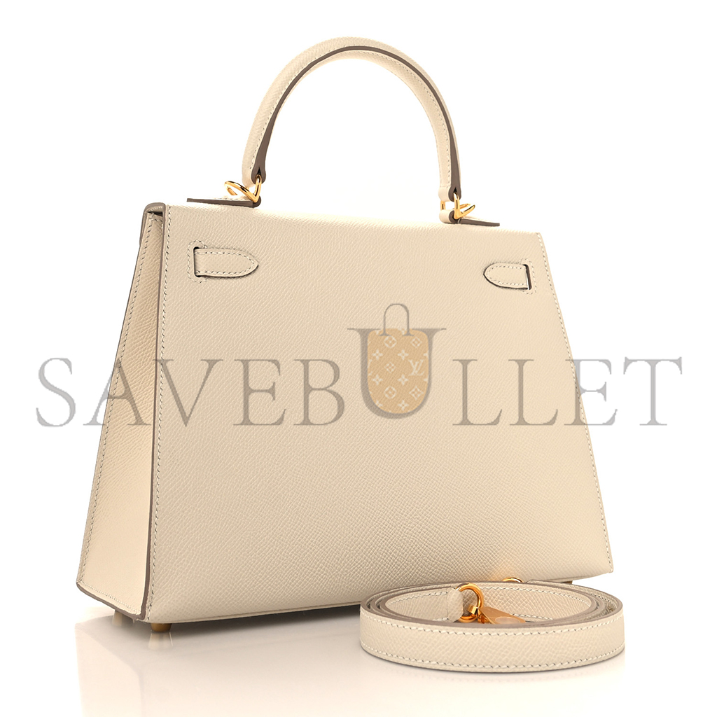 h**mes master epsom kelly 25 milkshake white with G01den brown lining (25*17*7cm)